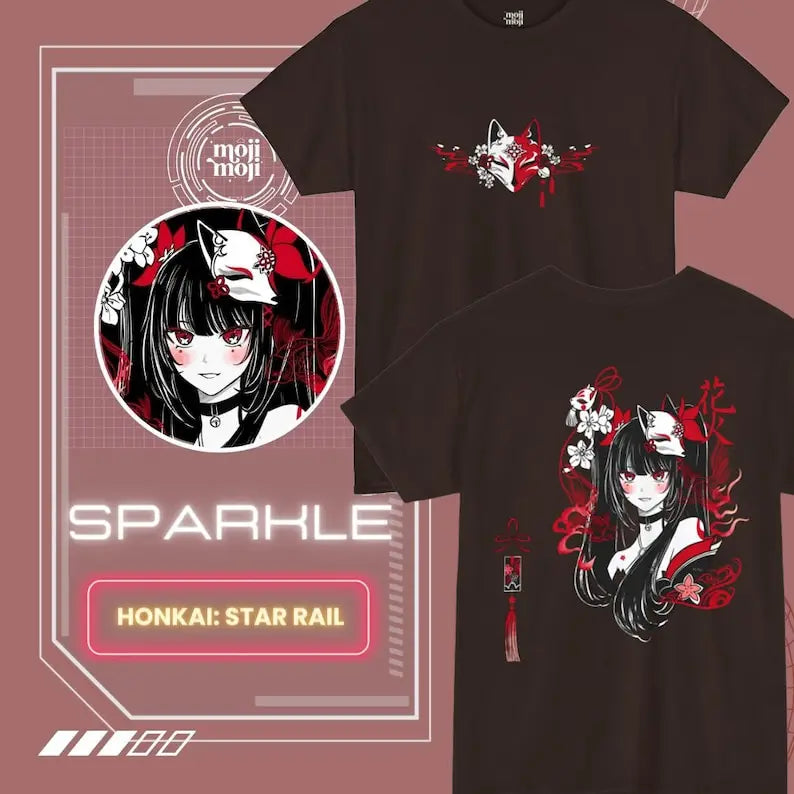 Immerse yourself in this striking Honkai Tee, perfect for anime fans. Looking for more Sparkle merch? Explore our full collection of anime merch now!