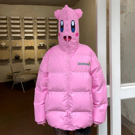  Embrace the cold in style with this adorable Kirby-themed winter jacket.| If you are looking for more Kirby Merch, We have it all! | Check out all our Anime Merch now!