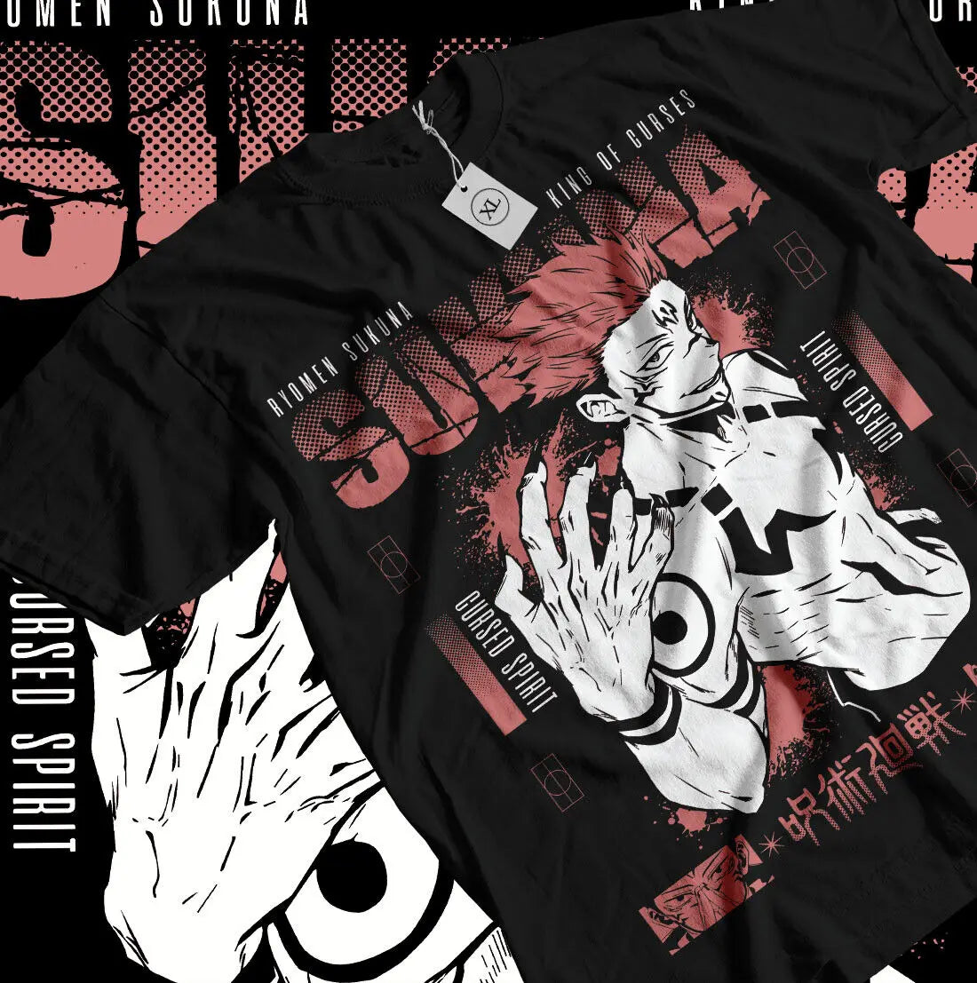 Here at Everythinganimee we have the best anime shirts in the world. Channel the raw, cursed energy of Ryomen Sukuna from Jujutsu Kaisen with this powerful tee that brings the King of Curses to life. 