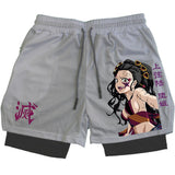 Demon Slayer Nezuko Print 2-in-1 Performance Shorts