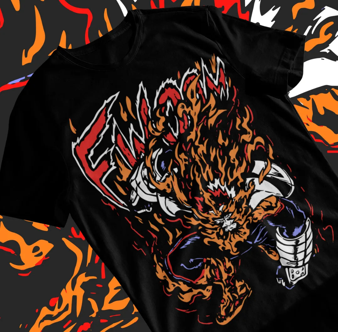 Here at Everythinganimee we have the best anime shirts in the world.
Ignite your passion with this fiery Endeavor shirt, showcasing the No. 1 Hero from Boku no Hero Academia. With its dynamic flame-filled design, this tee is perfect for fans who admire the strength and determination of Endeavor. 