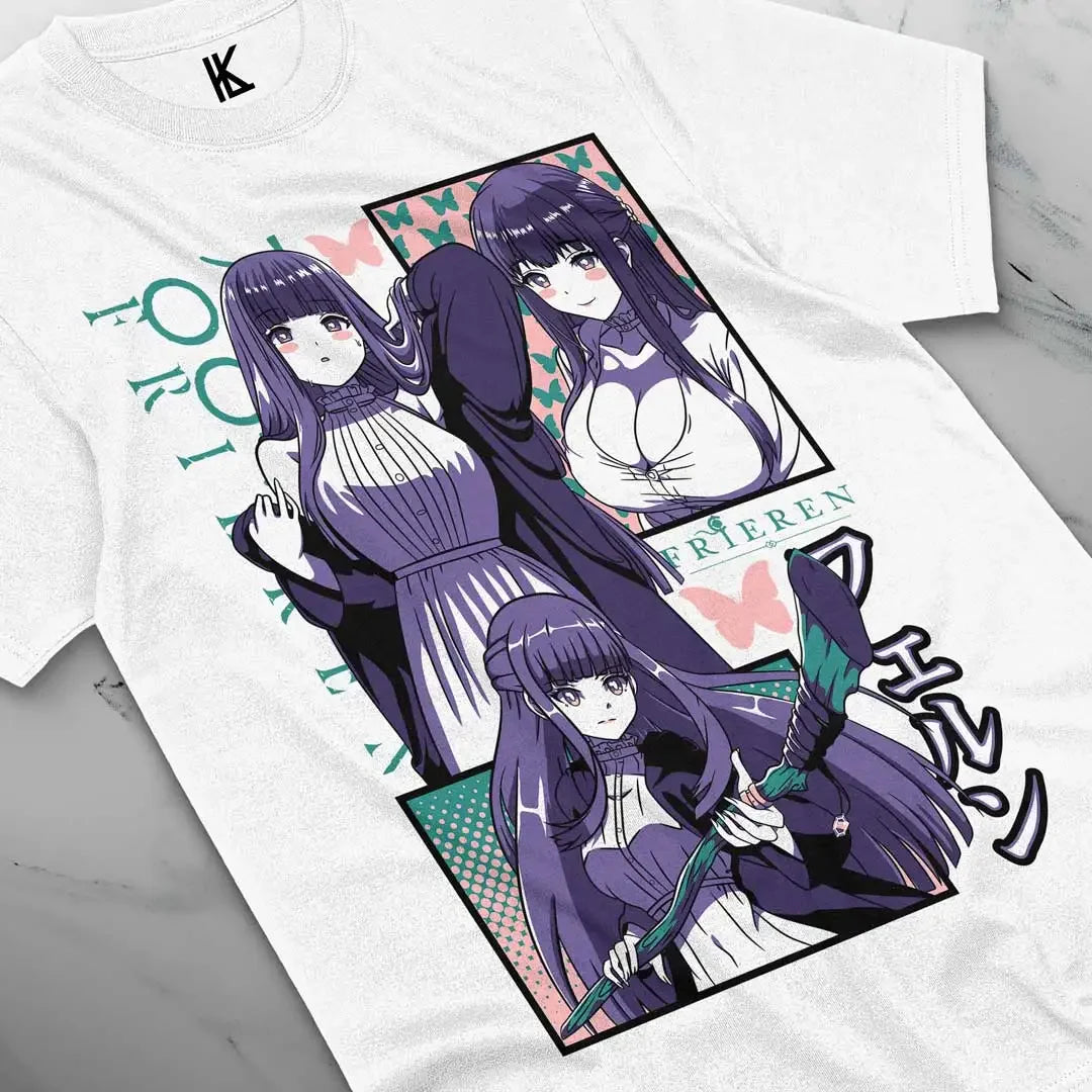 Here at Everythinganimee we have the best anime shirts in the world.
Dive into the magical world of Frieren with this stunning Fern tee. Featuring a detailed and captivating design of Fern in her mystical attire, this shirt is a must-have for any fan who appreciates the enchanting.