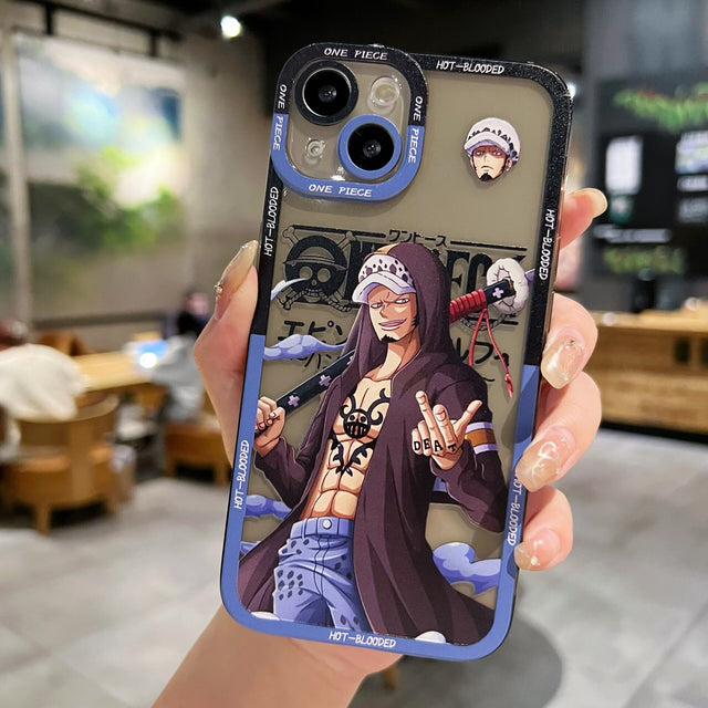 Fashion Anime OnePiece Phone Case For iPhone 14 13 12 11 Pro XS MAX 7 XR X 8 6 Plus Clear Cover Fundas, everythinganimee