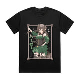 Here at Everythinganimee we have the best anime shirts in the world.
Step into the world of fantasy with this captivating Kumi Harpy tee! Showcasing the enchanting Kumi in her dynamic green outfit, this shirt is perfect for fans who love powerful and mystical characters.