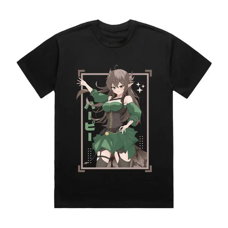 Here at Everythinganimee we have the best anime shirts in the world.
Step into the world of fantasy with this captivating Kumi Harpy tee! Showcasing the enchanting Kumi in her dynamic green outfit, this shirt is perfect for fans who love powerful and mystical characters.