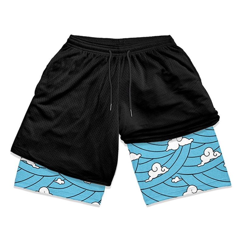 Tanjiro Water Breathing Pattern Gym Shorts