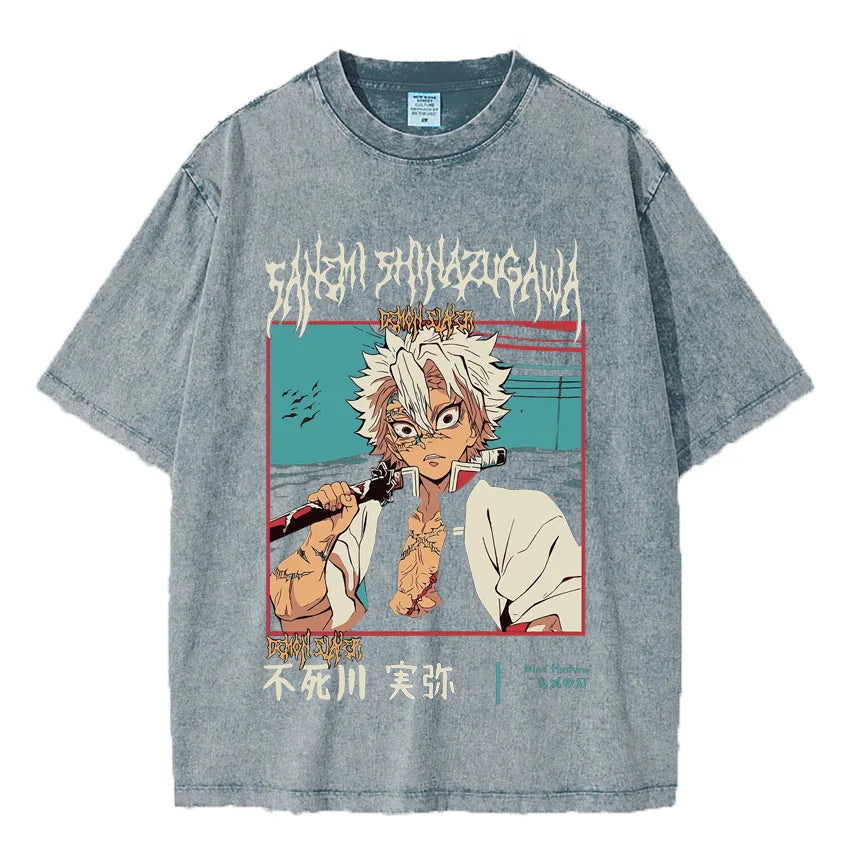 The T-shirt showcases Sanemi , the Wind Hashira, in a striking print that captures his intense battle spirit. If you are looking for more Demon Slayer Merch, We have it all! | Check out all our Anime Merch now!