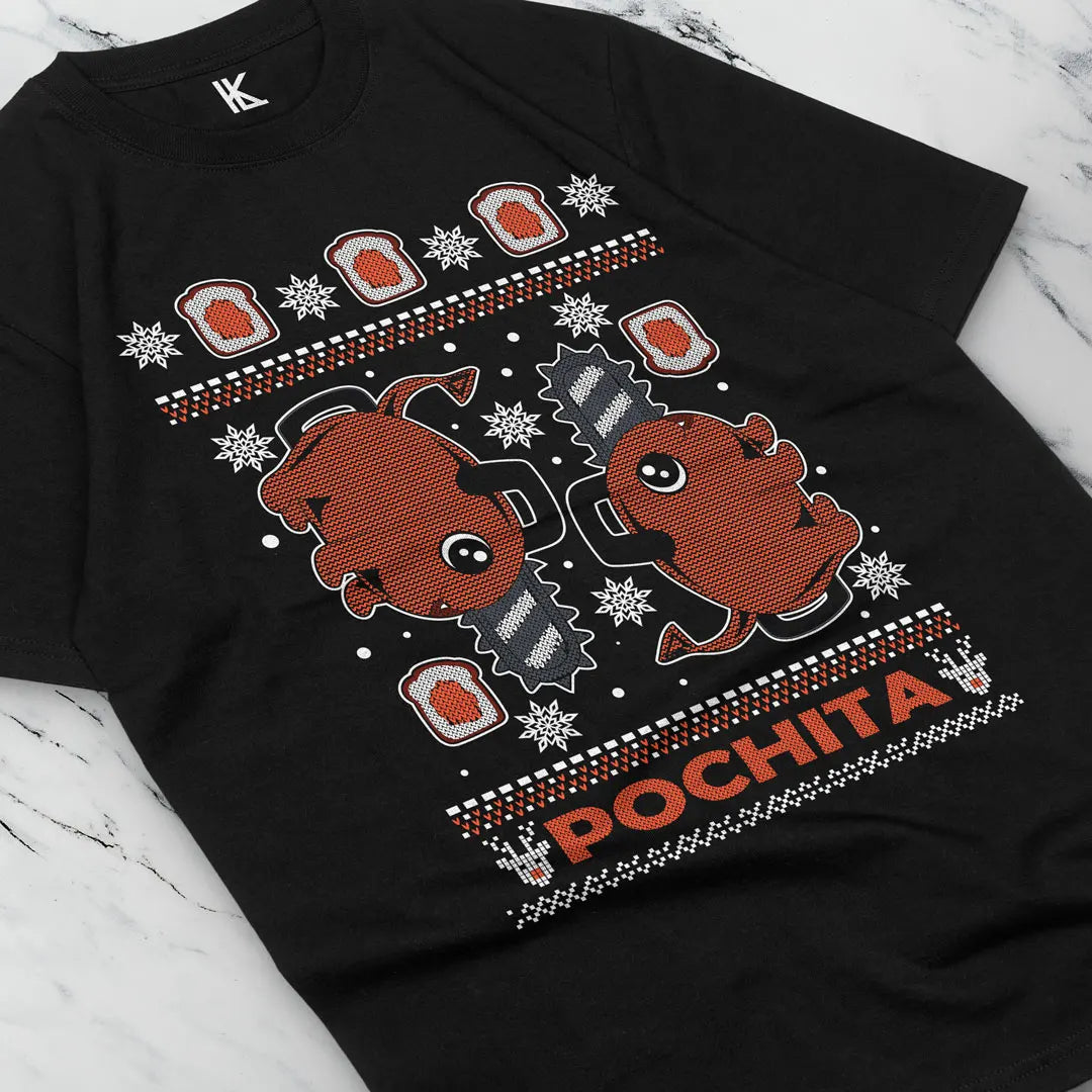 Here at Everythinganimee we have the best anime shirts in the world.
Celebrate your love for Chainsaw Man with this adorable Pixel Pochita Christmas Tee! Featuring a festive pixel art design of Pochita with holiday elements, this tee brings a unique mix of seasonal cheer and anime fandom.