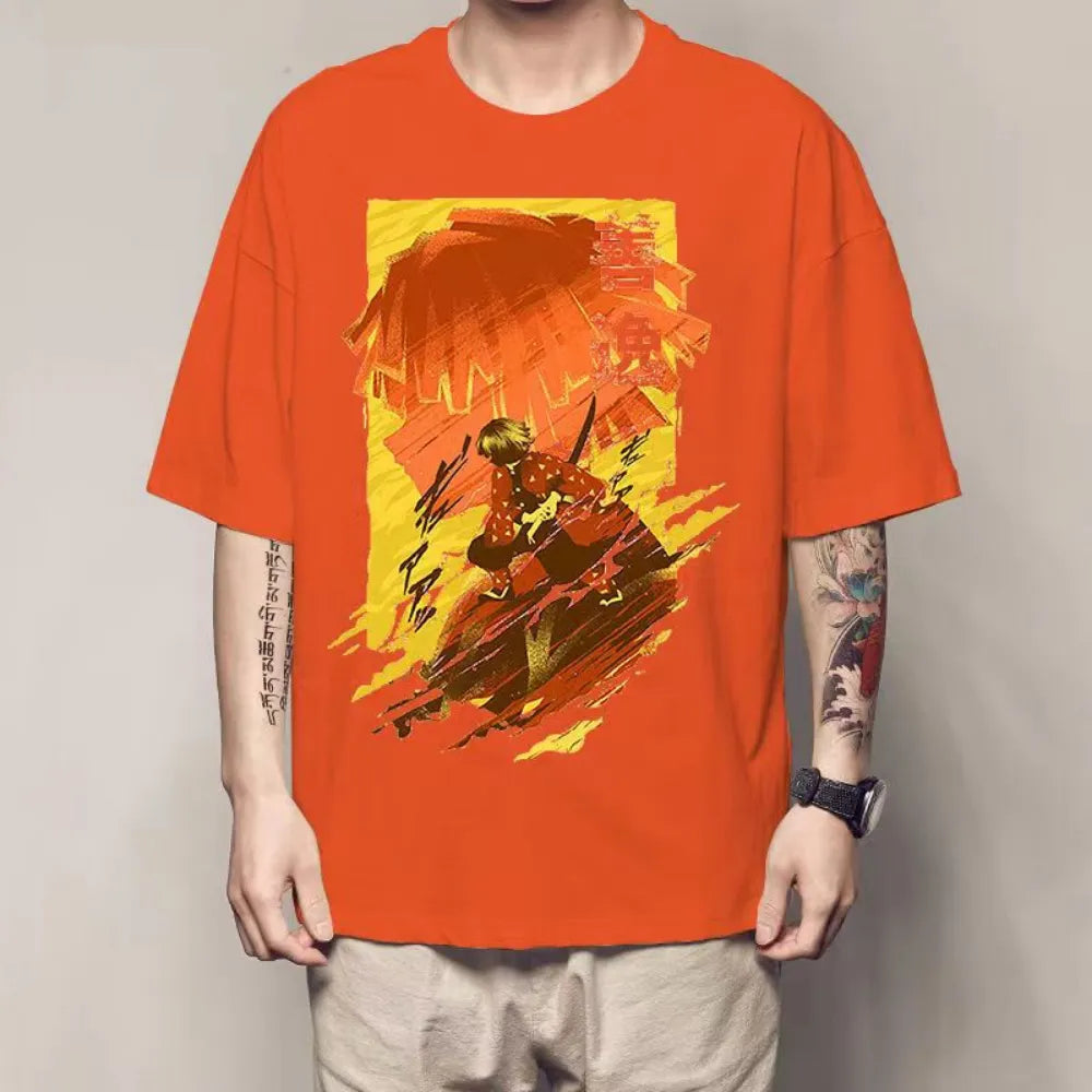 This tee captures Zenitsu's ferocity & fearlessness in an explosive  design that mirrors his thunderous abilities. If you are looking for more Demon Slayer Merch, We have it all! | Check out all our Anime Merch now!