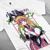 Here at Everythinganimee we have the best anime shirts in the world.
Embrace the magic of Dragon Maid with this adorable Tohru-themed tee. Featuring a vibrant and playful design, this shirt showcases Tohru’s charming personality and her loveable dragon traits.