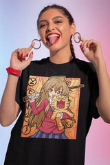 This tee captures the magic of Taiga Aisaka. If you're looking for more Toradora merch, we have it all! Check out our anime merch now—free shipping!
