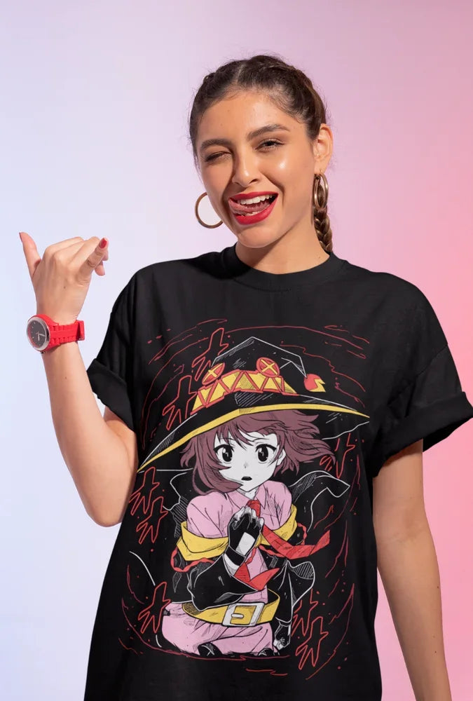 Here at Everythinganimee we have only the best anime merch! Free Global Shipping.
Unleash the power of the Megumin with this kawaii tee. Featuring a bold and intense design.