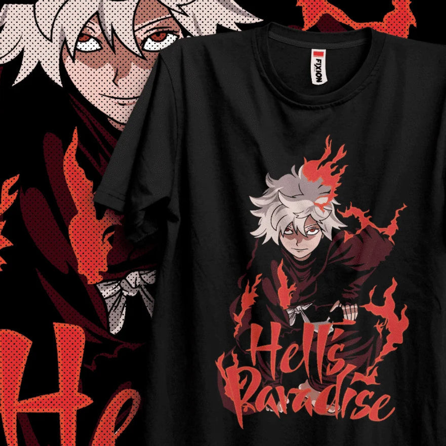 This tee captures the magic of Gabimaru. If you're looking for more Hell's Paradise merch, we have it all! Check out our anime merch now—free shipping!