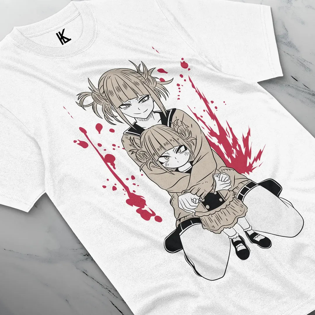 Here at Everythinganimee we have the best anime shirts in the world.
Unveil the duality of Himiko Toga with this striking tee, capturing her complex and intense nature. Featuring a powerful illustration of Toga's dual sides, this shirt is perfect for fans who appreciate her unique and edgy personality. 