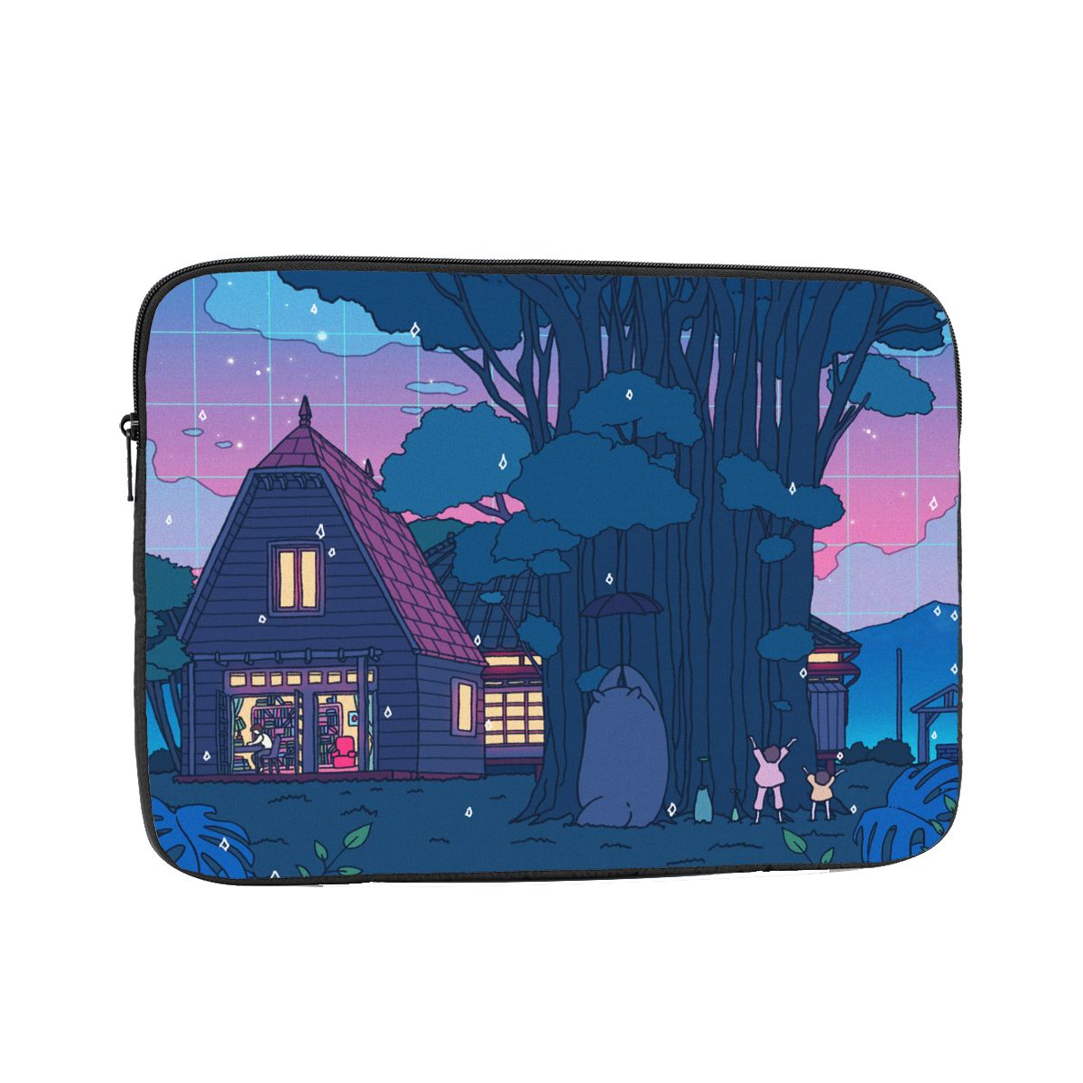 Laptop Bag Sleeve 10 12 13 15 17 Inch Notebook Sleeve Cover Bag Anime Manga City Night Totoro Shockproof Case everythinganimee, anime merch, anime gear, anime, anime stuff, buy anime, Manga Otaku Cosplay Japan Animation Shonen Shoujo Seinen Shojo Mecha Fandom Subtitle Dubbed Fanart MyAnimeList MangaStream Studio Ghibli