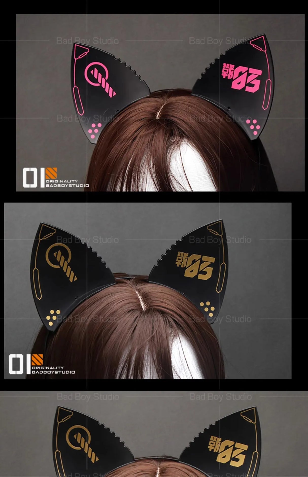 Cyber Punk Cosplay Mask with Cat Ears Headband