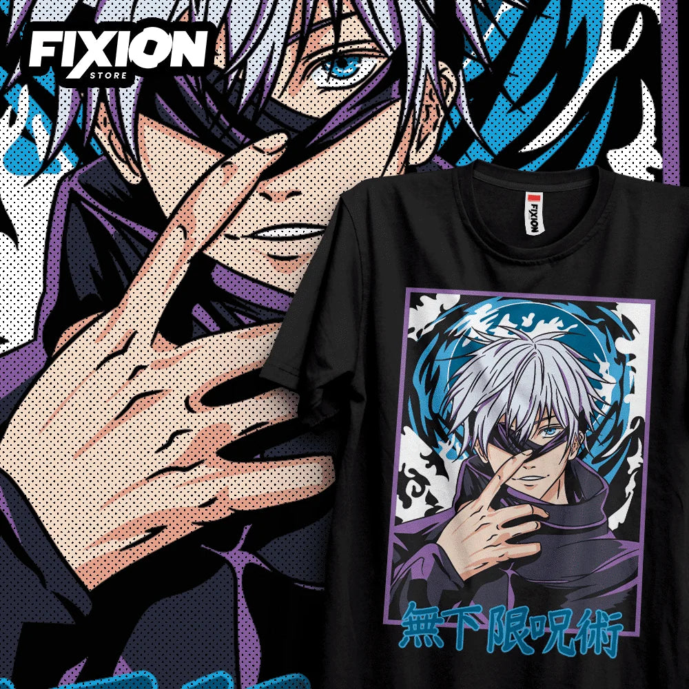 Here at Everythinganimee we have the best anime shirts in the world.
Embrace the power of Jujutsu Kaisen with this striking tee featuring the enigmatic sorcerer, Gojo Satoru. Designed with vibrant colors and intricate detailing, this shirt captures Gojo's intense charisma and iconic look.