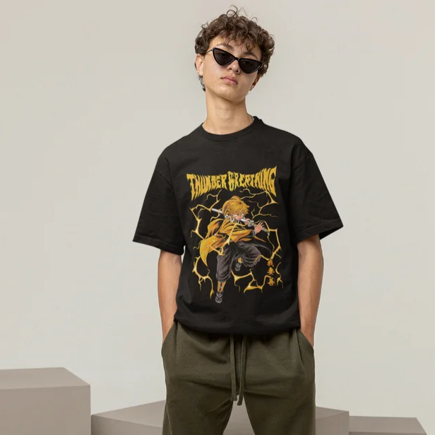 This tee captures the magic of Zenitsu Agatsuma. If you're looking for more Demon Slayer merch, we have it all! Check out our anime merch now—free shipping!
