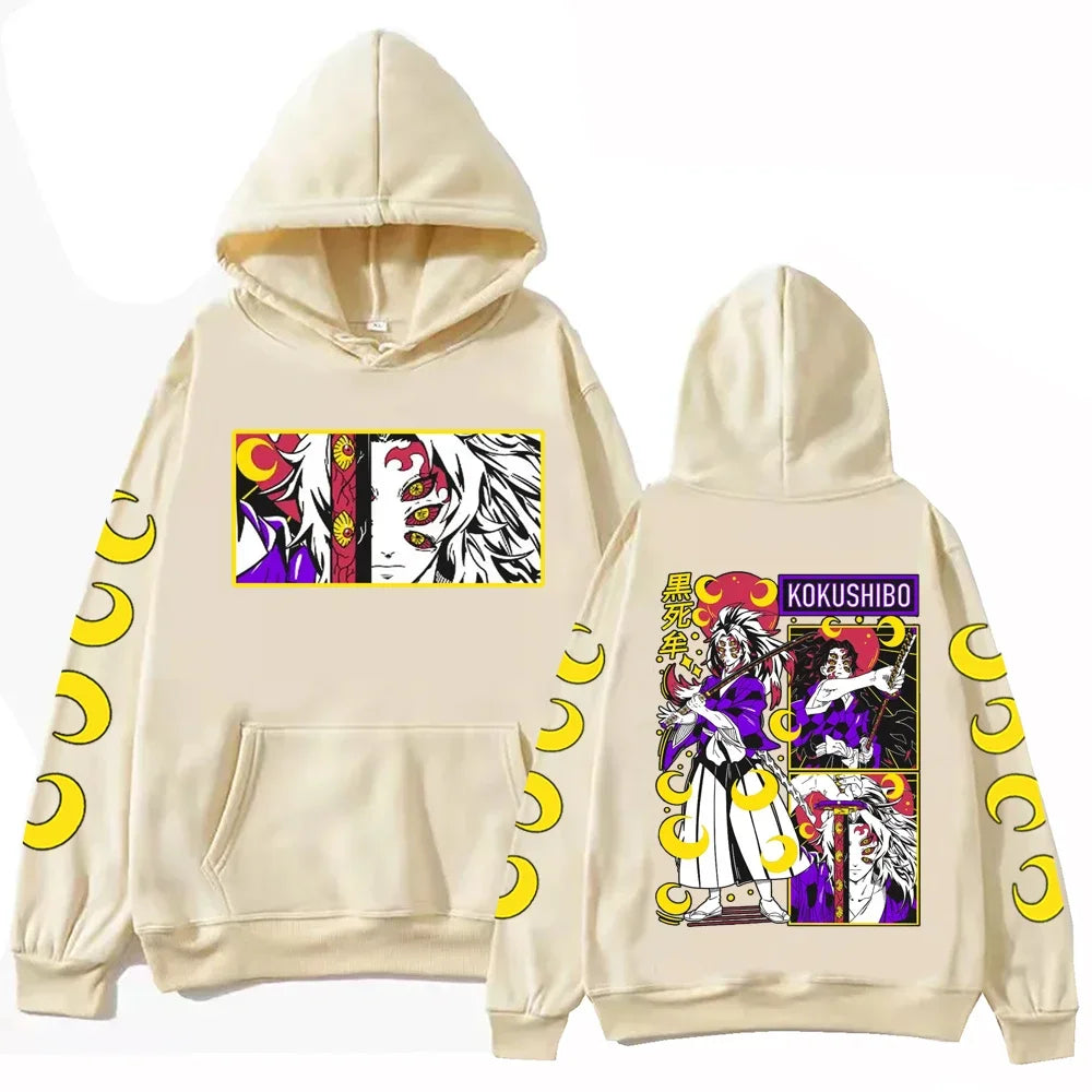 Immerse yourself in this kawaii Kokushibou hoodies, perfect for anime fans. Looking for more Demon Slayer merch? Explore our full collection of anime merch now!