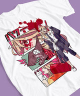 Here at Everythinganimee we have the best anime shirts in the world.
Unleash your inner devil with this explosive Chainsaw Man Power tee! Featuring bold graphics of Power in her fierce and chaotic form, this shirt is a must-have for any fan of the series.