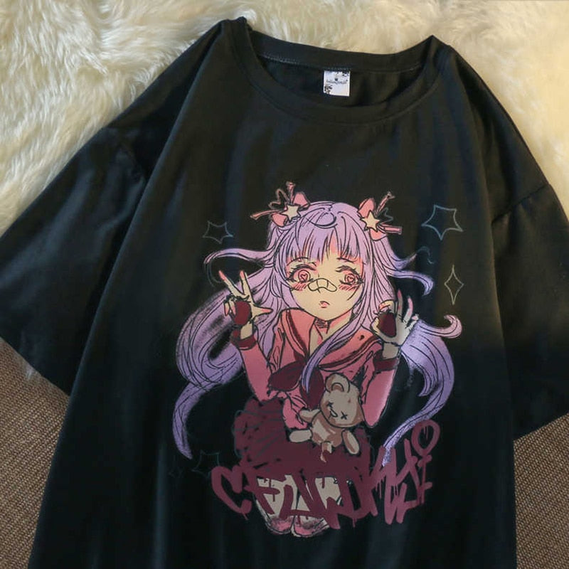 Upgrade your wardrobe with our Harajuku Hime Tee - Gothic Pink | If you are looking for more Gothic Anime Merch, We have it all! | Check out all our Anime Merch now!