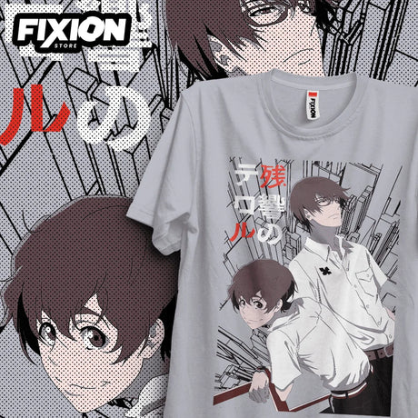 Here at Everythinganimee we have the best anime shirts in the world.
Embrace the enigmatic and gripping world of Zankyo no Terror with this dynamic tee featuring the main characters. 