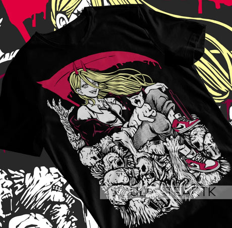 This tee showcase the ferocious Power in an intense & dynamic graphic that fans will love. If you are looking for more Chainsaw Man Merch, We have it all! | Check out all our Anime Merch now!