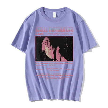 This tee captures the magic of Lain's. If you're looking for more  Serial Experiments merch, we have it all! Check out our anime merch now—free shipping!