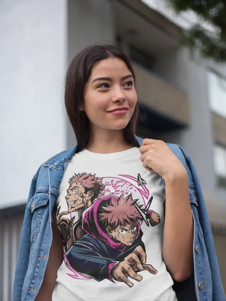 Immerse yourself with this striking tee featuring the unyielding Sukuna & Yuji tee. If you are looking for more Jujutsu Kaisen Merch, We have it all! | Check out all our Anime Merch now!