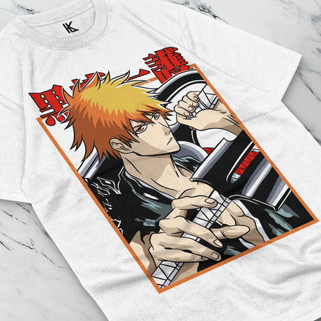 This tee captures the magic of Ichigo Kurosaki. If you're looking for more Bleach merch, we have it all! Check out our anime merch now—free shipping!