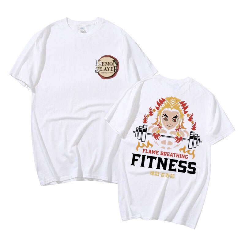 Demon Slayer Rengoku Flame Breathing Fitness T-Shirt