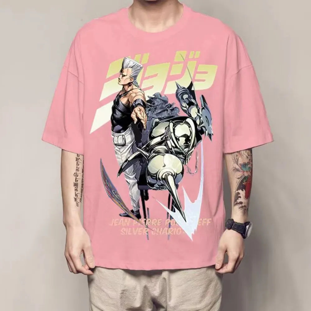 Showcase your love for JoJo's Bizarre Adventure with this Jan Pierre Polnareff Anime T-Shirt. Here at Everythinganimnee we have the best anime merch! Free Global Shipping