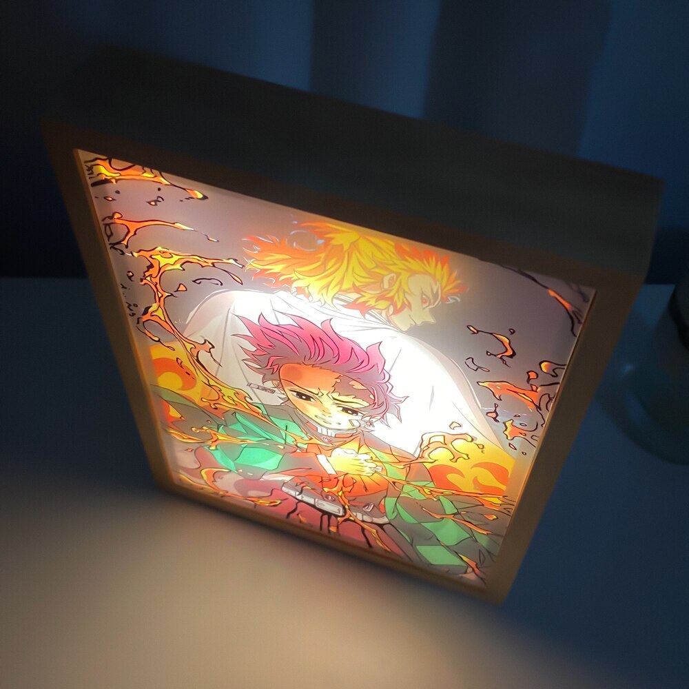 Demon Slayer Kyojuro & Tanjiro LED Photo Frame Night Light