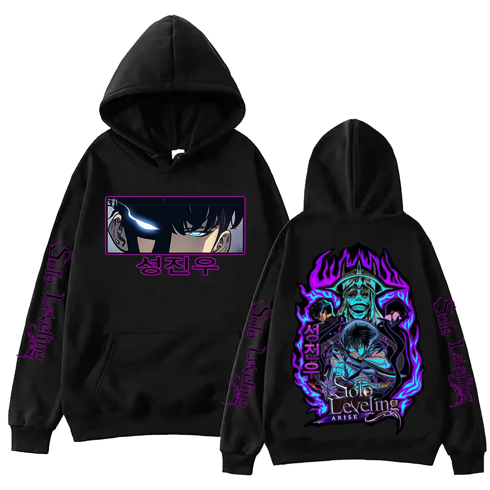 Immerse yourself in this Sung Jin-Woo hoodie, perfect for anime fans. Looking for more Solo Leveling merch? Explore our full collection of anime merch now!