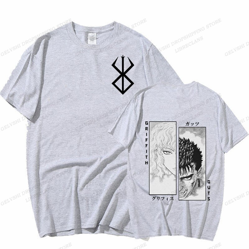 This tee shows the spirit of the world of Griffith & Guts. If you are looking for more Berserk Merch, We have it all!| Check out all our Anime Merch now!- Free shipping