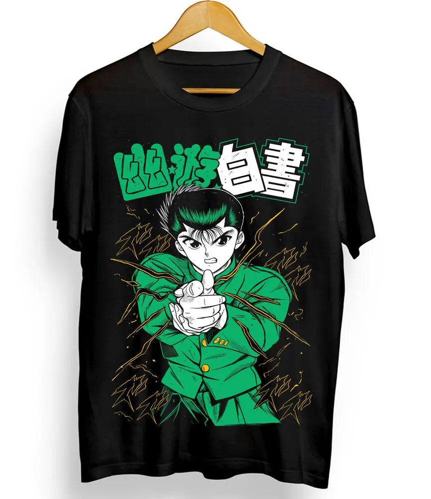 This tee captures the magic of Yusuke Urameshi. If you're looking for more Yu Yu Hakusho merch, we have it all! Check out our anime merch now—free shipping!