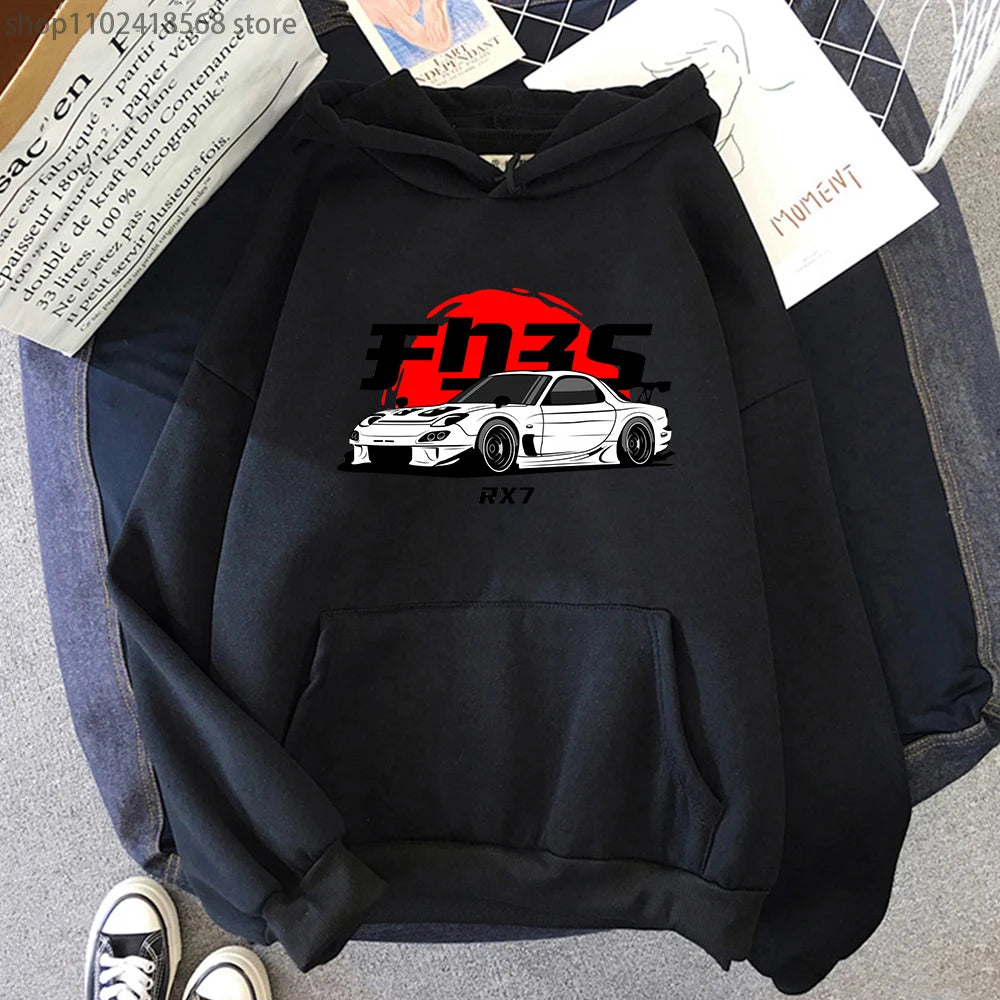 Upgrade your style with our new Initial D RX7 JDM Drift Hoodie | Here at Everythinganimee we have the worlds best anime merch | Free Global Shipping