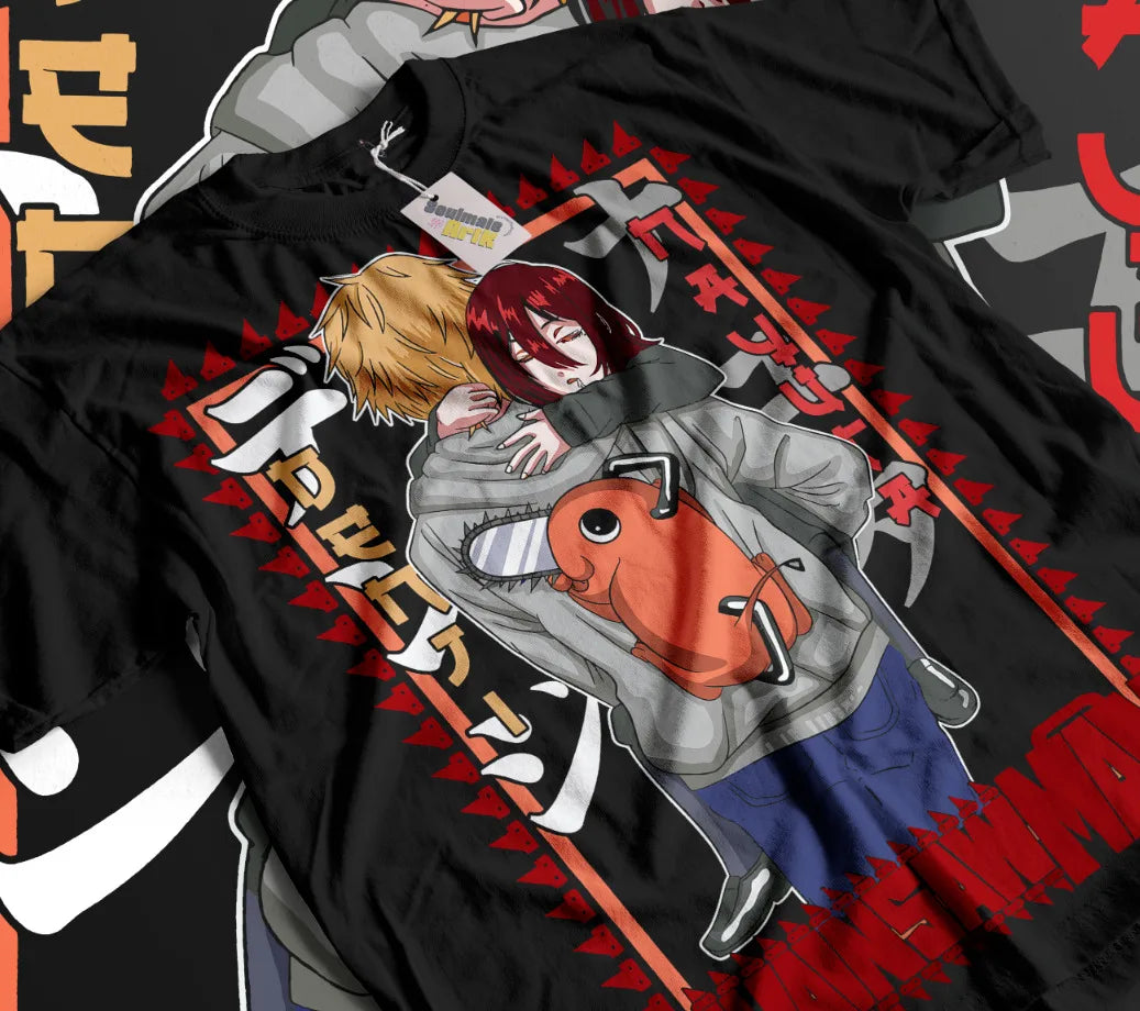 Here at Everythinganimee we have the best anime shirts in the world. Relive the emotional bond between Reze and Denji from "Chainsaw Man" with this captivating shirt.