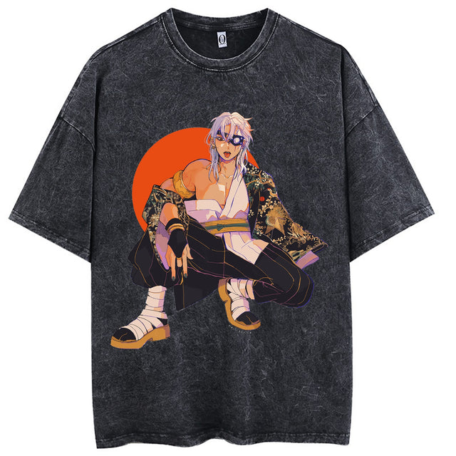 Anime Kimetsu no Yaiba Demon Slayer Washed Tshirts Men Women Inosuke Manga Print Tops Tees for Summer Gothic HarajukuStreetwear Everythinganimee, anime merch, anime gear, anime, anime stuff, buy anime, Manga Otaku Cosplay Japan Animation Shonen Shoujo Seinen Shojo Mecha Fandom Subtitle Dubbed Fanart MyAnimeList MangaStream Studio Ghibli