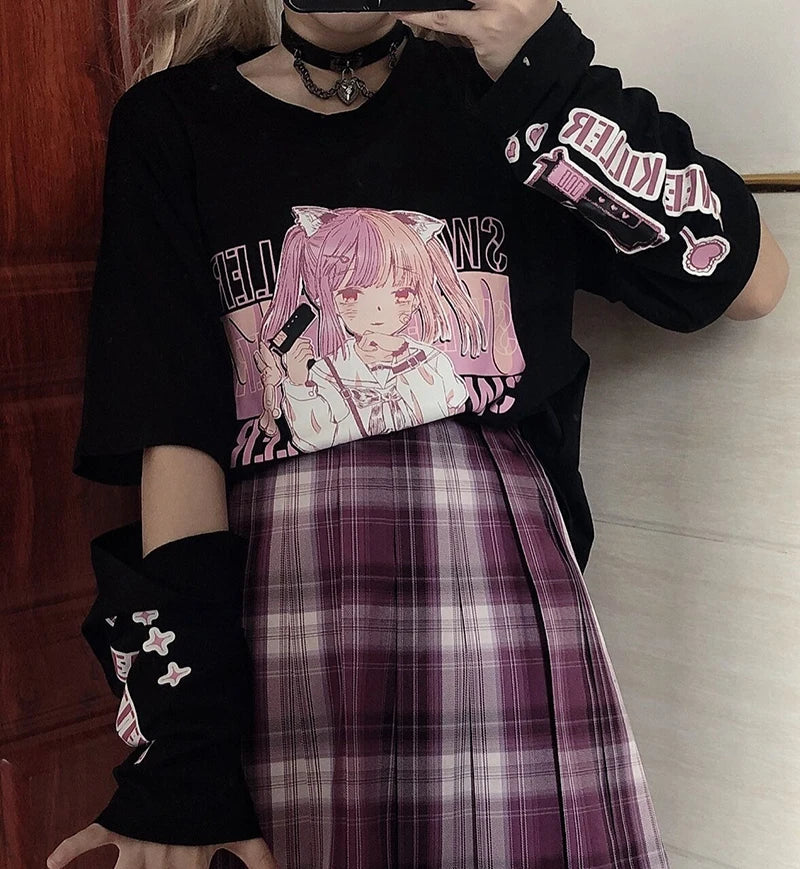 Cute But Psycho I Japanese Anime Girl I Pastel Goth product - Anime -  Sticker