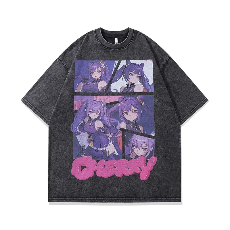 Here at Everythinganimee we have only the best anime merch! Free Global Shipping.
Step into the world of Genshin Impact with this stylish Harajuku fashion T-Shirt featuring the beloved characters Keqing and Yae Miko. Perfectly blending Japanese anime aesthetics with modern streetwear, this oversized, washed cotton tee offers both comfort and style for men and women alike.