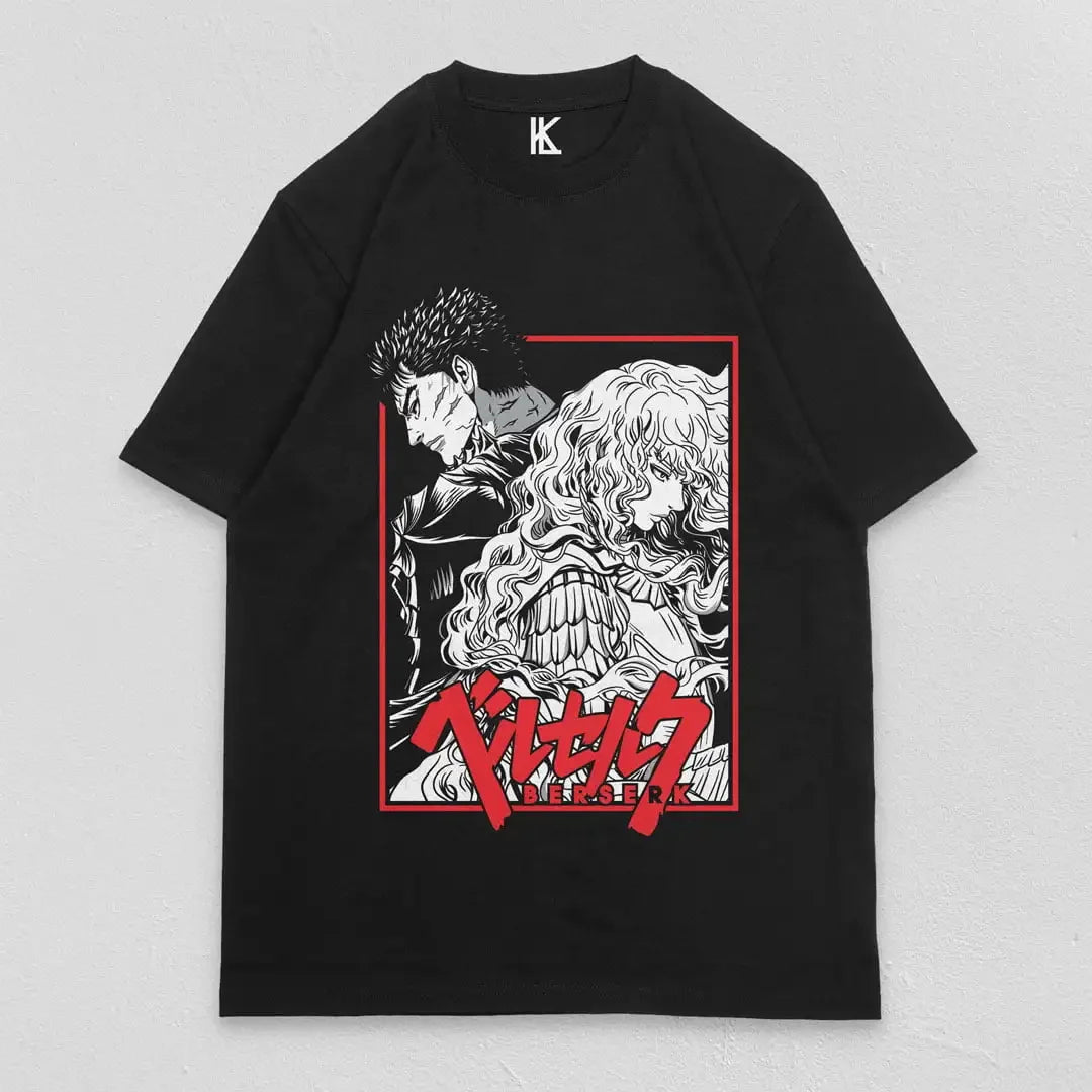 Here at Everythinganimee we have the best anime shirts in the world.
Experience the legendary struggle of power and destiny with this Guts & Griffith Berserk tee. Showcasing a striking design of the iconic duo, this shirt captures the intense rivalry that defines the dark fantasy world of Berserk. 