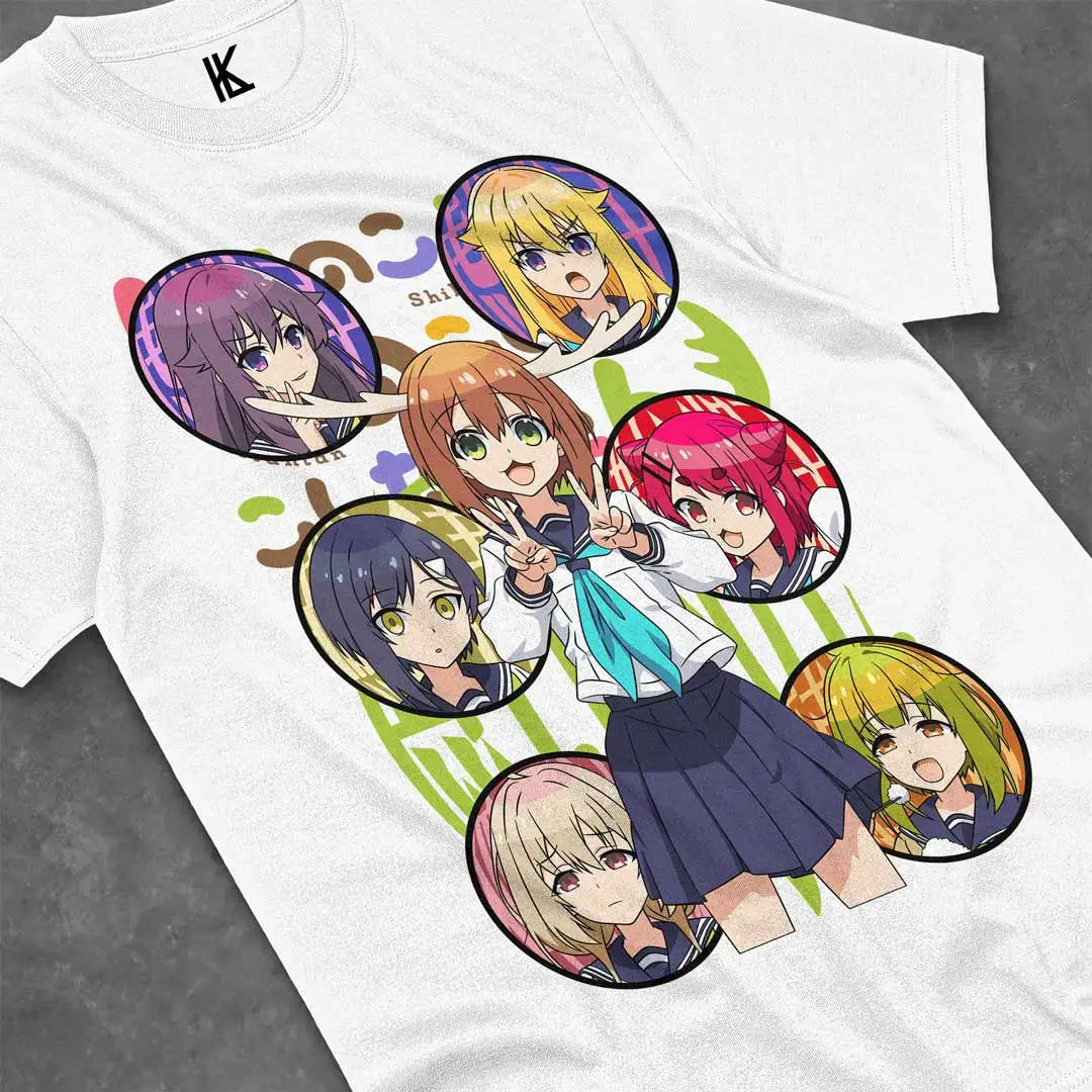 Here at Everythinganimee we have the best anime shirts in the world.
Bright, playful, and full of personality, this Remera Blanca Character Circle tee captures the essence of fun and color with its delightful design featuring multiple characters in a dynamic circular layout.