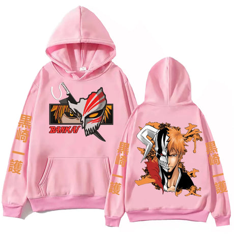 Immerse yourself in this kawaii Ichigo hoodies, perfect for anime fans. Looking for more Bleach merch? Explore our full collection of anime merch now!