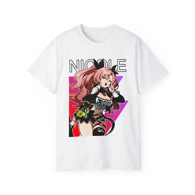 Immerse yourself in this striking Nicole Tee, perfect for anime fans. Looking for more Nicole Demara merch? Explore our full collection of anime merch now!