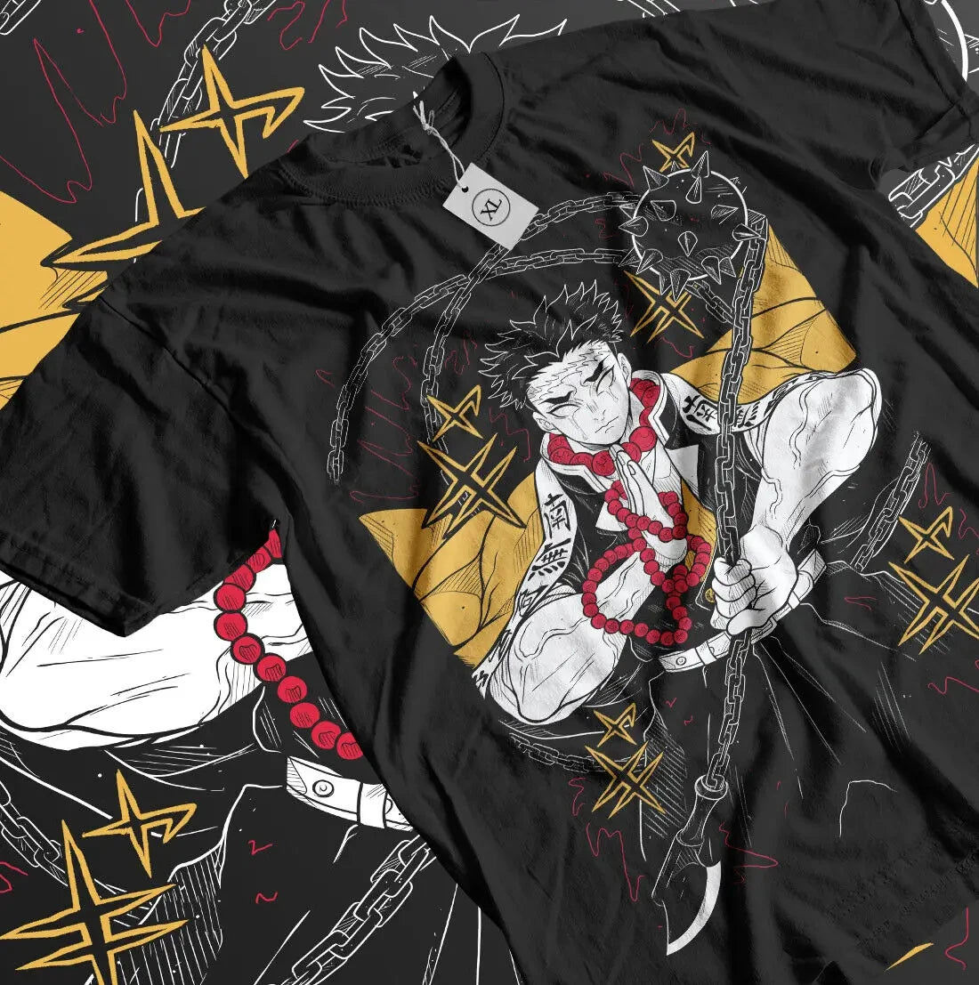 Immerse yourself in this striking Gyomei Tee, perfect for anime fans. Looking for more Demon Slayer merch? Explore our full collection of anime merch now!