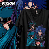 Here at Everythinganimee we have the best anime shirts in the world.
Step into the epic world of Saint Seiya with this striking tee featuring three iconic characters from the series. The bold design captures the intense and mystical energy of the cosmos, making it a perfect choice for fans of this legendary anime.