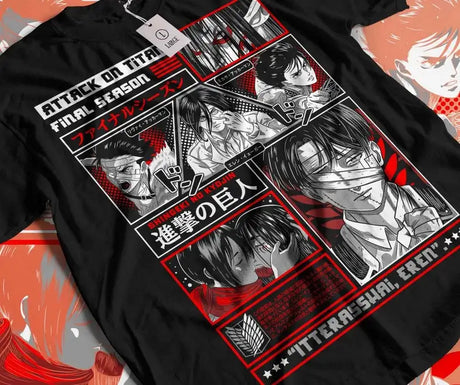 This tee features iconic moments and characters from the final season. If you are looking for more Attack Of Titan Merch, We have it all! | Check out all our Anime Merch now!