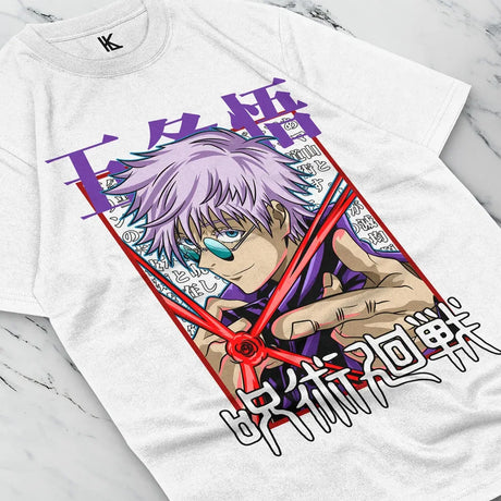 Here at Everythinganimee we have the best anime shirts in the world.
Step into the world of Jujutsu Kaisen with this Gojo Infinity Tee, showcasing the unparalleled strength and style of Gojo Satoru. This design captures his iconic look, complete with his signature Infinity technique