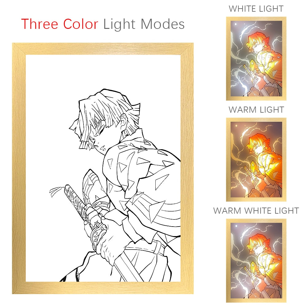 Demon Slayer Zenitsu Agatsuma LED Photo Frame Lamp